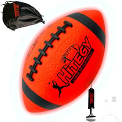 HITEGY Rechargeable Glow in The Dark Football - USB Charging, Official Size 6, Light Up with Every Catch and Throw, Includes Pump & Charging Cable - Rechargeable Light Up Football