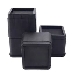 BTSD-home Adjustable Bed Risers 3 or 6 Inch - Heavy Duty Furniture Lifter Set of 4, Supports 2,200 lbs - for Under Bed Storage, Dorm, Bed Frame, Sofa, Table, Chair, Desk - Black