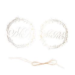 VILLCASE 2pcs Wedding Chair Back Pendant Mr and Mrs Sign Mr and Mrs Chair Decor Rustic Wedding Chair Decor Wedding Chair Decorations Bride and Groom Chair Decor Wreath Letter Miss Rope