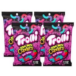 Trolli Sour Brite Crawlers Candy, Very Berry Flavored Sour Gummy Worms, 7.2 Ounce (Pack of 4)