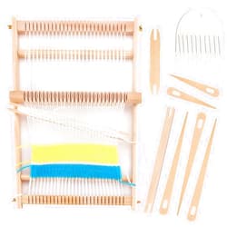 CYCHIRV Weaving Loom Kit For Adults, Rug Loom Frame Knitting Craft, Art Wooden Girls Kids Beginner Crochet