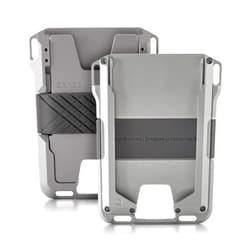 Dango Slim Minimalist Wallet for Men - RFID Blocking - All-Metal, Satin Silver