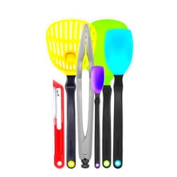 Dreamfarm Ultimate Set of The Best Silicone & Nylon Non-Stick-Safe Kitchen Cooking Utensils Set with Chopula, Supoons, Clongs Lite, Sharple, & Lestrain - Party Mix