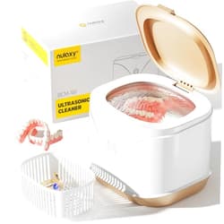 Nulaxy Ultrasonic Jewelry Cleaner, 46kHz Professional Portable Retainer Cleaner Machine, One-Button Operation, Stainless Steel Tank for Denture, Mouth Guard, Aligner, Watch, Ring - Household Use