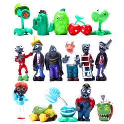 Maikerry 16Pcs Plants vs Zombies Figures PVZ Figurines Cupcake Figures Decorative Toys