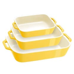 STAUB Ceramic 3-pc Rectangular Baking Dish Set - Citron