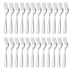 Unokit 24 Pieces Dinner Forks Set (7.1 inch), Unokit Silver Stainless Steel Dinner Forks Set of 24, Forks Silverware, Flatware Forks for Home, Kitchen or Restaurant - Mirror Polished, Dishwasher Safe