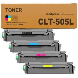 TANFENJR CLT-K505L CLT-C505L CLT-Y505L CLT-M505L Toner Cartridge 4 Pack Black Cyan Magenta Yellow Replacement for Samsung CLT-K505L 505L for ProXpress C2620DW C2670FW C2680FX Printer Toner
