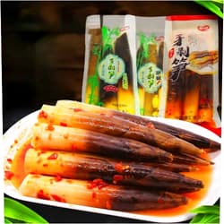 Wa sai luo Instant hand peeled bamboo shoots 230g/500g/pack，Pickled pepper Crispy Bamboo shoots,spicy chinese snack,fresh mountain pepper bamboo shoots,spicy strips (Pickled pepper flavor230g/pack,2 pack)