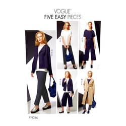 Butterick Vogue Patterns V9246 Misses' Drop-Shoulder Jackets, Belt, Top with Yokes, and Pull-On Pants Sewing Pattern, Size ZZ (LRG-XLG-XXL)