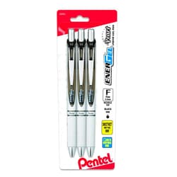 Pentel Gel Ink Pen, EnerGel Pearl RTX0.5mm, Fine Point, Needle Tip (BLN75WBP3A),Black