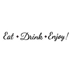 SUPERDANT 1 Sheet Eat Drink Enjoy Quotes Wall Stickers Vinyl Wall Decor Stickers DIY Saying Wall Art Decal Sticker Home Decoration for Living Room, Bedroom, Bathroom, Black(68x13cm)