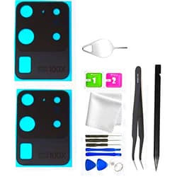 XFQUIJ 2X Galaxy S20 Ultra 5G Rear Camera Glass Replacement for Samsung Galaxy S20 Ultra 5G (All Carriers) with Adhesive Pre-Installed +Repair Tools (S20 Ultra)