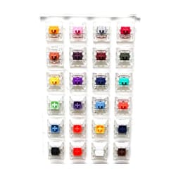 KPREPUBLIC 24 Switch switches Tester with Acrylic Base Blank keycaps for Mechanical Keyboard kailh Box Heavy pro Purple Orange Yellow Gold (Kailh 24 Switch Tester)