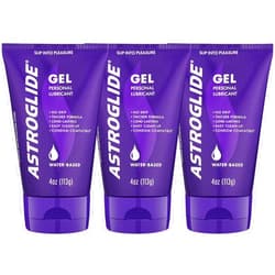 Astroglide Water Based Lube (4oz), Gel Personal Lubricant, Stays Put with No Drip (Pack of 3)