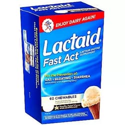 LACTAID Fast Act Chewables Vanilla Twist 60 ea (Pack of 2)