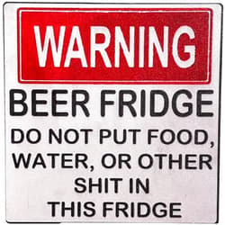 TypoGrove Warning Beer Fridge Magnet, Funny Warning Sign Beer Stickers, Magnet Stickers, DO NOT Put Food, Water, OR Other Shit in This Fridge Refrigerator Magnets Kitchen Accessories for Home Bar Decorations