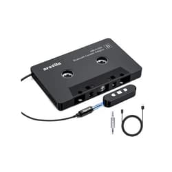Arsvita Car Audio Cassette to Aux Adapter, 5.1 Bluetooth Receiver Kit for Cassette to Aux Adapter, Bluetooth Receiver Compatible with 3.5 MM Auxillary Cable Tape Adapter, Black, Type BCAK04