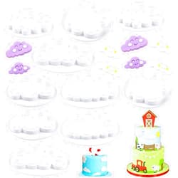 ELINKA Cloud Cookie Cutters,Cloud Fondant Cutter Fluffy Cloud Plastic Cookie Cutter Cake Mold Sugar Craft Mold Cake Decorating Tools(10 Pcs)