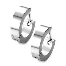 Jstyle Stainless Steel Black Unique Small Hoop Earrings for Men Huggie Earrings 1 Pairs