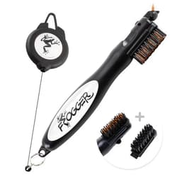 Frogger BrushPro Golf Club Cleaner with Ergonomic Grip and 2.5 ft. Retractable Cord, Sturdy Golf Club Brush and Groove Cleaner for Golfers, Premium Golf Accessory, Replaceable Parts