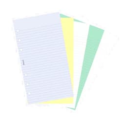 FILOFAX Ruled and Plain Refill, Assorted Colors for Personal & Personal Compact Organizers, 100 Sheets (B130502)