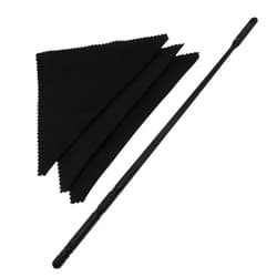 DGBRSM Flute Cleaning Rod with 3pcs Cleaning Swabs Flute Cleaning Kit Flute Cleaner Flute Polishing Cloth, Black