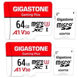 GIGASTONE 64GB 2-Pack Micro SD Card, Gaming Plus, MicroSDXC Memory Card for Nintendo-Switch, Smartphone, Fire Tablet, 4K UHD Video Recording, UHS-I U3 C10 A1 V30, up to 90MB/s, with Adapter