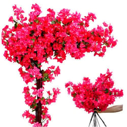 Haplous Pack of 16 - Artificial Bougainvillea Flower Stems Silk Bougainvillea Long Branches Full Blossoms for Home Wedding Table Centerpiece Shower Event Backdrop Indoor Outdoor Decorations (Fuchsia)