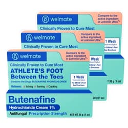 WELMATE - Athletes Foot Treatment Extra Strength - Antifungal Cream - Butenafine Hydrochloride - Relief from Ringworm, Athlete's Foot & Jock Itch - Foot Care - Nail Fungus Treatment For Toenail - 3 Pk