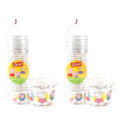 Glad for Kids 12 oz Peppa Pig Friends Paper Snack Bowls with Lids, 20 Ct | Peppa Pig Disposable Paper Bowls with Lid | Kids Snack Bowls for Everyday Use (Pack of 2)