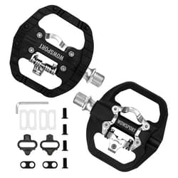 Wowsport SPD Pedals MTB Mountain Bike Pedal Clip in Dual Sided Pedals,Flat & Clipless Compatible with Shimano SPD Pedal