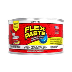 Flex Paste, 1 lb Can, White, Waterproof Paintable Putty, Spackle Sealant, Fill Gaps Cracks Holes - Block Out Water and Air - UV Resistant - Walls, Drywall, EPDM, Concrete, Roof, RV Repairs