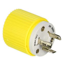 Hubbell Wiring Systems HBL328DCP Locking Plug, 30A, 28 VDC, Yellow