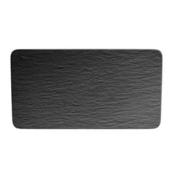Villeroy & Boch 10-4239-2281 Manufacture Rock Rectangular Serving, Beautifully Shaped Presentation Plate Maoffrom Premium Porcelain, Dishwasher Safe, Black Rock Serving Plate