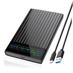ShuoLe 2.5 Inch SATA to USB 3.0/3.1/3.2 type C External Hard Drive Enclosure with LCD Display Screen for 7mm/9.5mm 2.5'' SATA HDD/SSD CASE with UASP Tool-Free Compatible with Toshiba Samsung WD