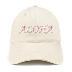 Trendy Apparel Shop Aloha Embroidered Low Profile Soft Cotton Baseball Cap