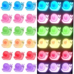 Yuronam 50 PCS Luminous Mini Snail Miniature Snails Glow in The Dark Tiny Snail Figurines for Garden Miniature Moss Landscape Decoration (Multi Colors)
