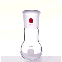 QiMan 25ml Single Neck Round Bottom Flask Borosilicate Glass Flask with 19/22 Standard Taper Outer Joint