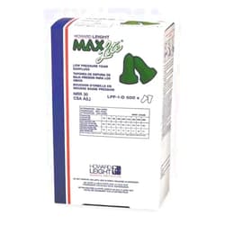 Howard Leight LPF-1-D MAX Lite NRR 30 Uncorded Disposable Single-Use Earplugs: 500 Pair Refill Box