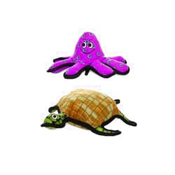 TUFFY -World's Tuffest Soft Dog Toy -Ocean Creature Octopus -Squeakers - Multiple Layers. Made Durable, Strong & Tough. Interactive Play (Tug, Toss & Fetch). Machine Washable & Floats. (Combo Pack)