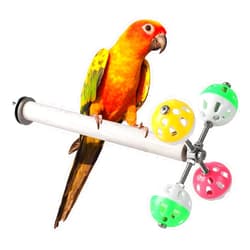 Teniinet Stand Perch Toy with Rotating Balls for Birds, Parakeets, Budgies, Cockatiels, Parrots, Budgerigars, Conures, Parrotlets, Ringnecks, Lovebirds (1Pcs)