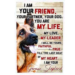 CAEJCCL 5D Diamond Art I Am Your Friend German Shepherd Diamonds Art Painting Kits for Adults Paint by Number for Home Recreation and Wall Decoration 12x16 Inches