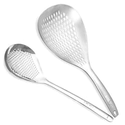 HAKSEN Large Spider Strainer Spoons, 304 Stainless Steel Skimmer Spoon Fryer Scoop with Handle for Kitchen Cooking Skimmer Draining Frying