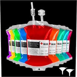 Aubeco 20 Pack Blood Bags for Drinks, Reusable IV Bag for Drinks, Halloween Party Decoration, Vampire Drink Pouch for Blood of Theme Parties, Masquerade,Zombie,Nurse Graduation Party Props