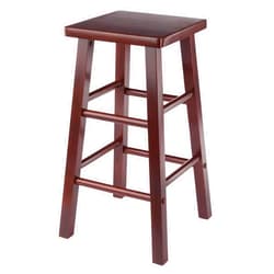 Winsome Carrick Counter Stool, 24In Height, Solid Wood, Walnut Finish