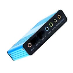 Optimal Shop USB 2.0 External Sound Card 6 Channel 5.1 Surround Adapter Audio S/PDIF for PC -Blue
