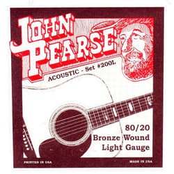 John Pearse P200L Bronze Acoustic Guitar Strings, Light
