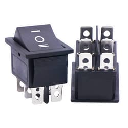 Twidec/2Pcs Rocker Switch 6 Pins 3 Position ON/Off/ON AC 10A/125V 6A/250V DPDT Car Boat Black KCD4 Rocker Switch Toggle KCD2-203