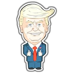 SUNSPARK 4-Inch Donald Trump Vinyl Sticker [2-Pack]: Custom Made Political Satire Cartoon for Car Decals, Bumper Stickers, Laptop Decorations, and Water Bottle Labels - Durable and Hilarious Trump Sticker